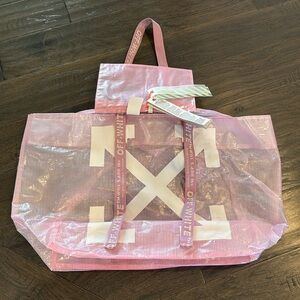 New Off-White PVC Tote Bag in Pink - Size OS